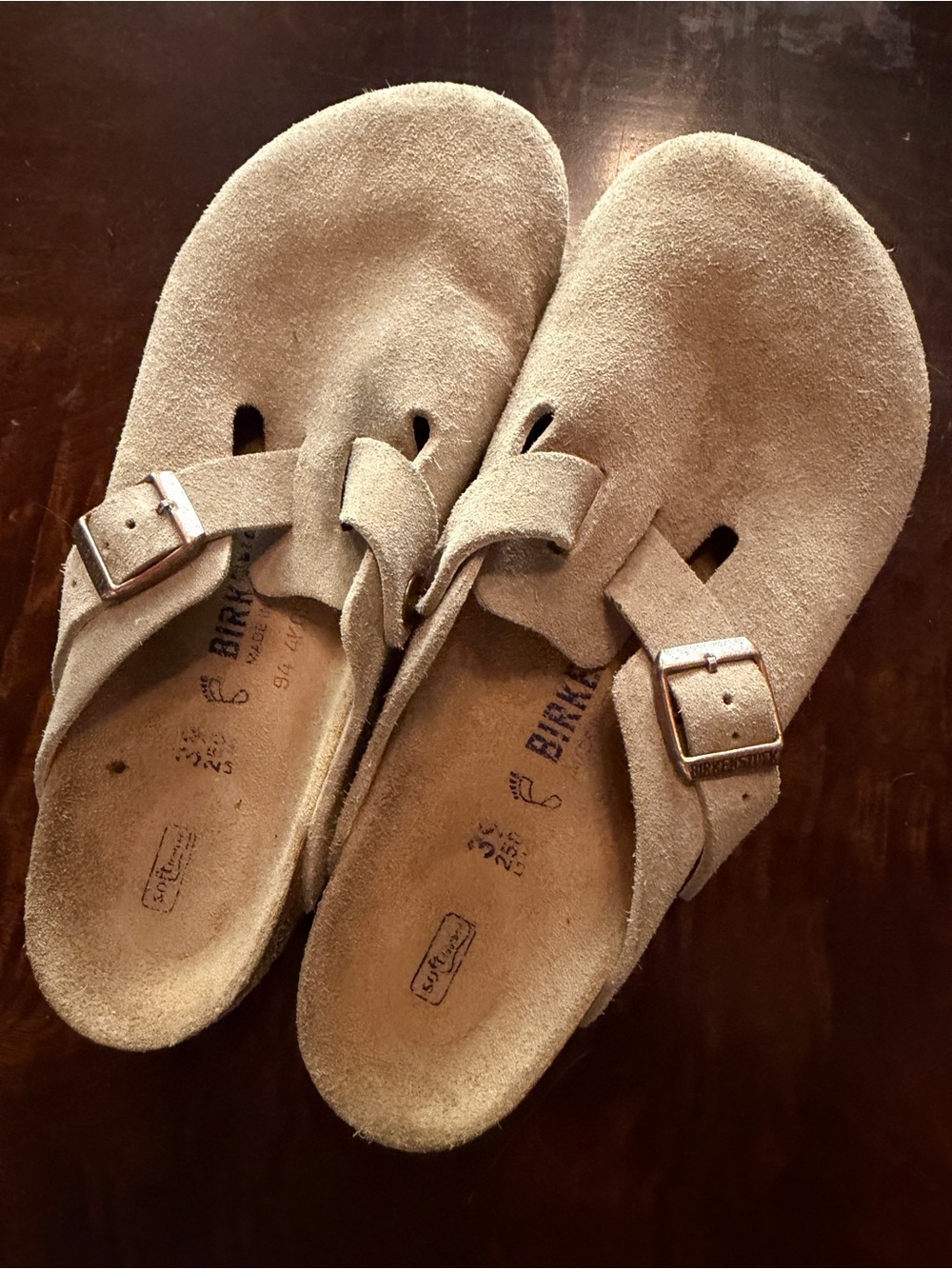 Birkenstock Kids Tan Suede Slip-On Clogs with Buckle